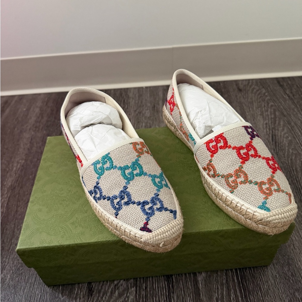 Gucci Beige Multicolor Espadrilles